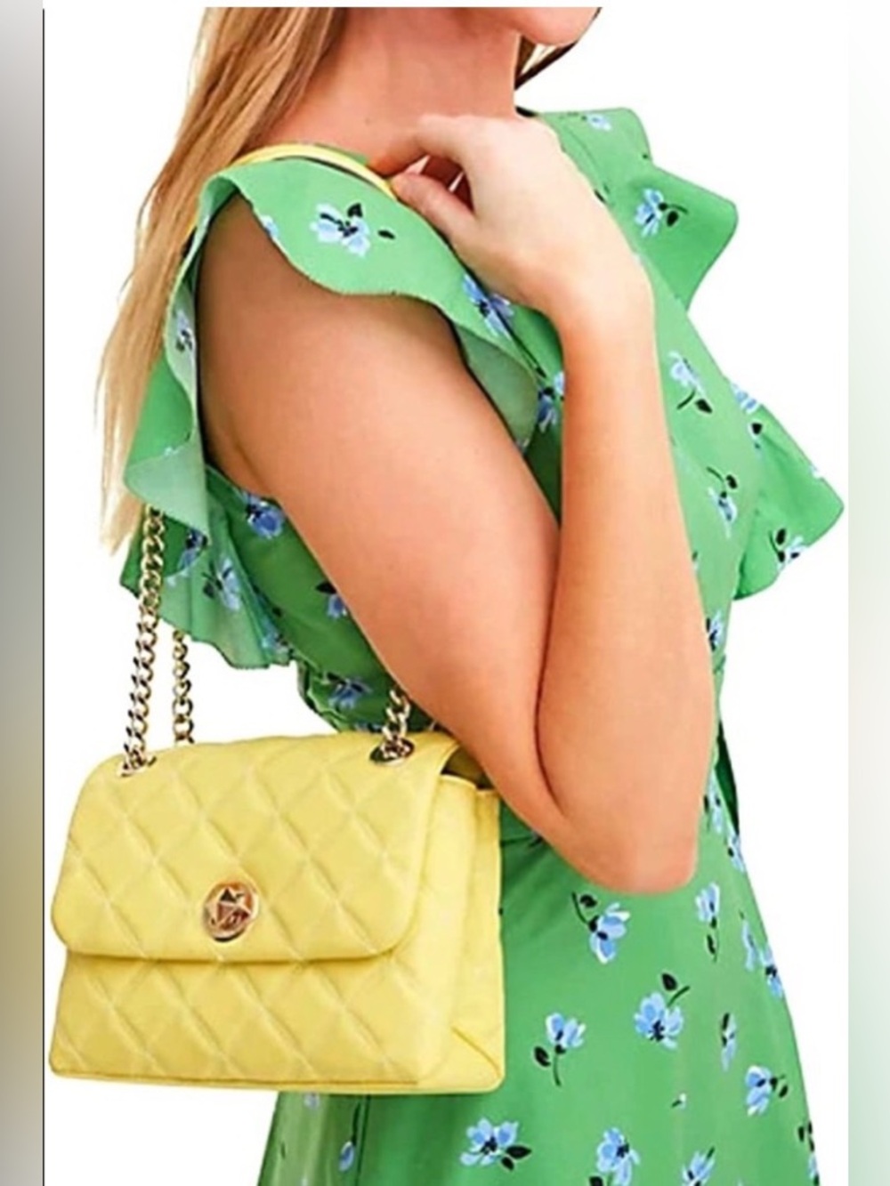 Kate Spade Yellow Green Frosty Lime Natalia Small Flap Crossbody - Picture 12 of 13